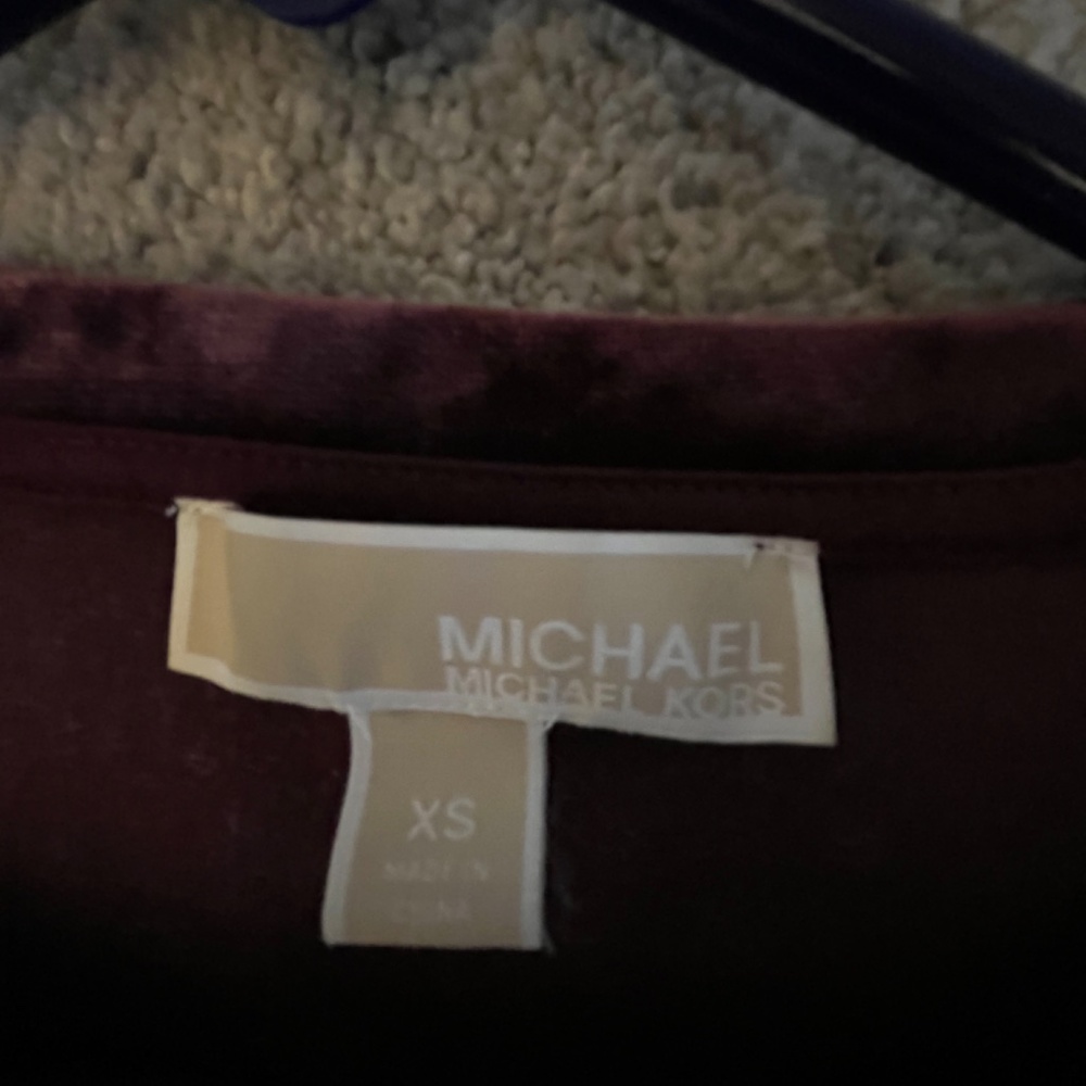 Michael Kors Wine Velvet Dress - Picture 3 of 4